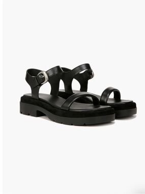 Vince Heloise Platform Black Leather Women’s Sandal Size 8.5 NIB